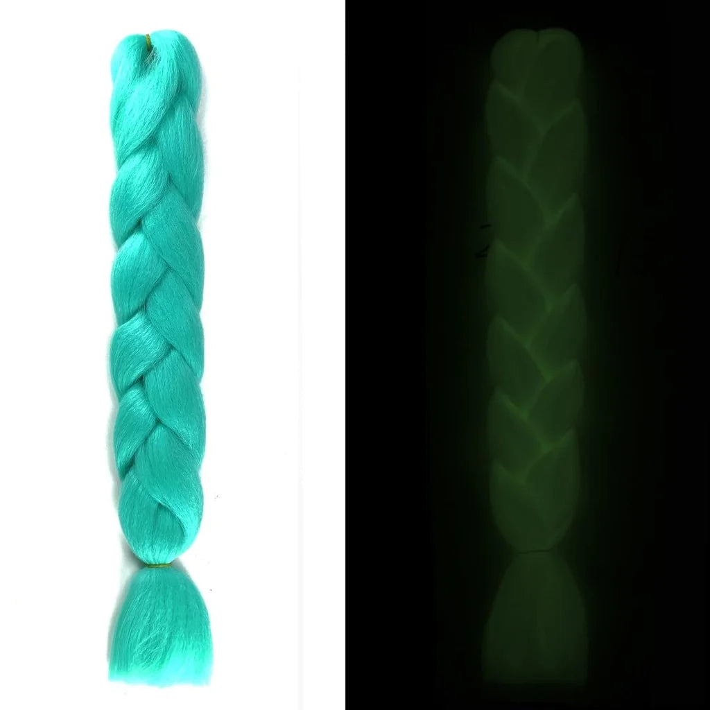 KARLOR Braids Extensions Glow in the Night Fluorescent Braids Synthetic Hair Extensions Jumbo Braids Hair Braiding Hair Kanekalon Braiding Hair for Crochet Twist Braiding Hair (60cm,pink and mixed)