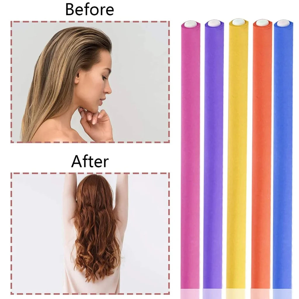 Foam Hair Rollers, 20Pcs flexible Hair Curler Hair Rollers Bendy Foam Curler Roller Flexi Rods Heatless Curlers Flexible Rollers Hair Rods Heatless Curlers for Long Short Hair Sleeping Random Color