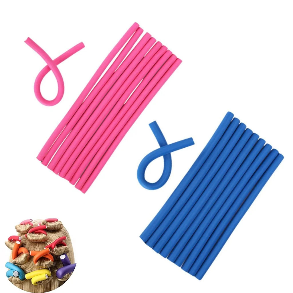Foam Hair Rollers, 20Pcs flexible Hair Curler Hair Rollers Bendy Foam Curler Roller Flexi Rods Heatless Curlers Flexible Rollers Hair Rods Heatless Curlers for Long Short Hair Sleeping Random Color