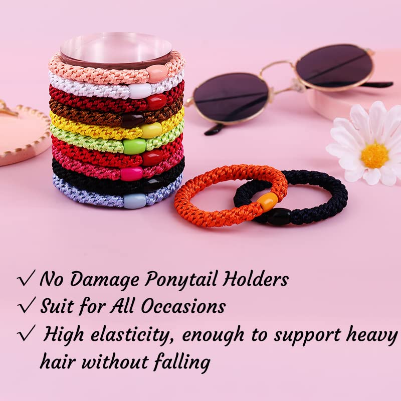 8 Pieces Girls Hair Bobbles Pack of 8 Multicoloured Elastic Bands Hair Bands Elastic Hair Bands