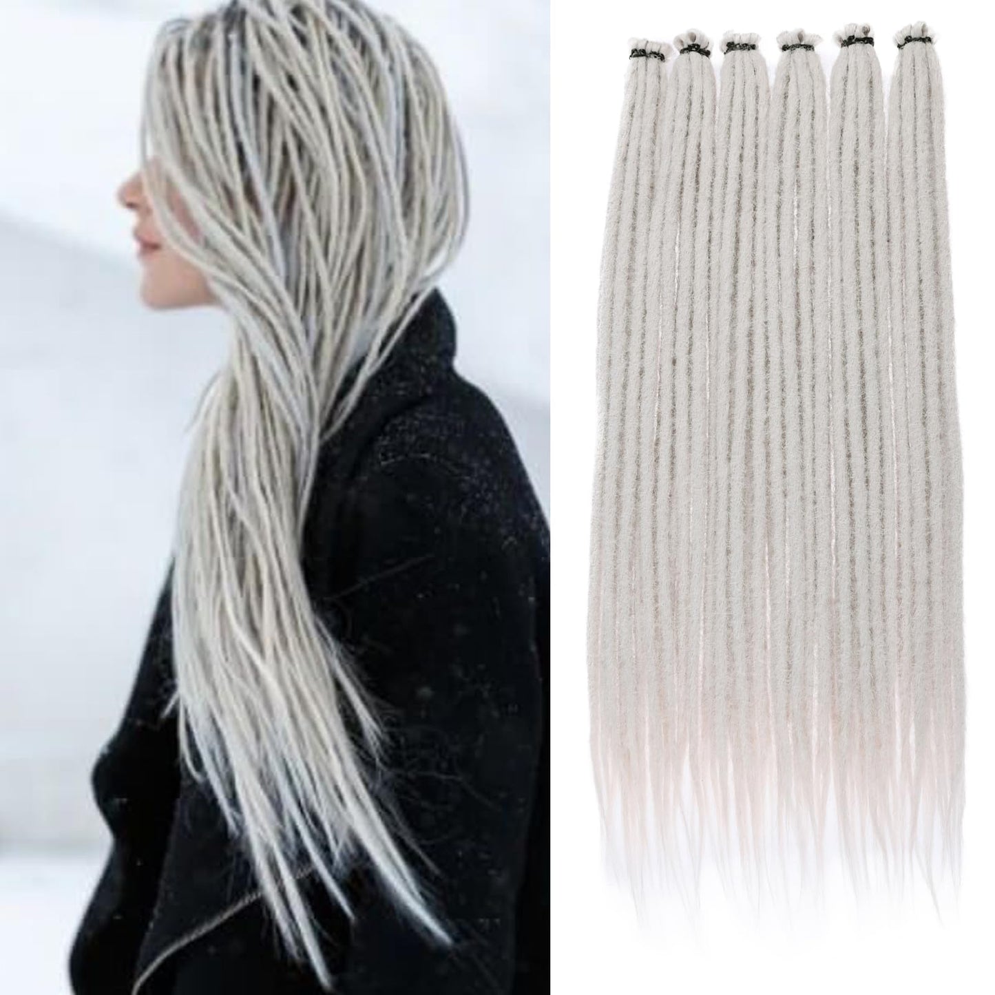 Samtress 20 Strands Synthetic Dreadlocks Extensions Thin Crochet Hair - Various colours