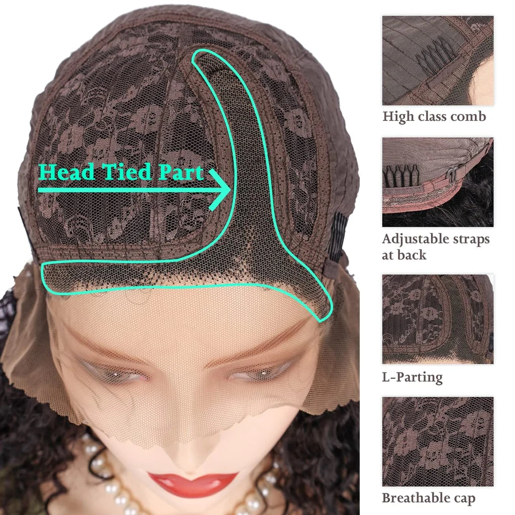 10in Blissource Human Hair Wig Short Kinky Straight Wigs Natural Colour
