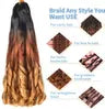 Alaleibaby 26 inch French Curly Braiding Hair 8 Pack Loose Wavy Spiral Curl Braids Crochet Hair Deep Wave Synthetic Extensions Pre Stretched Bouncy Braiding Hair