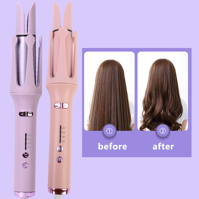 32mm Automatic Hair Curlers Curling Tongs 360 Degree Rotating Curling Wand - Purple