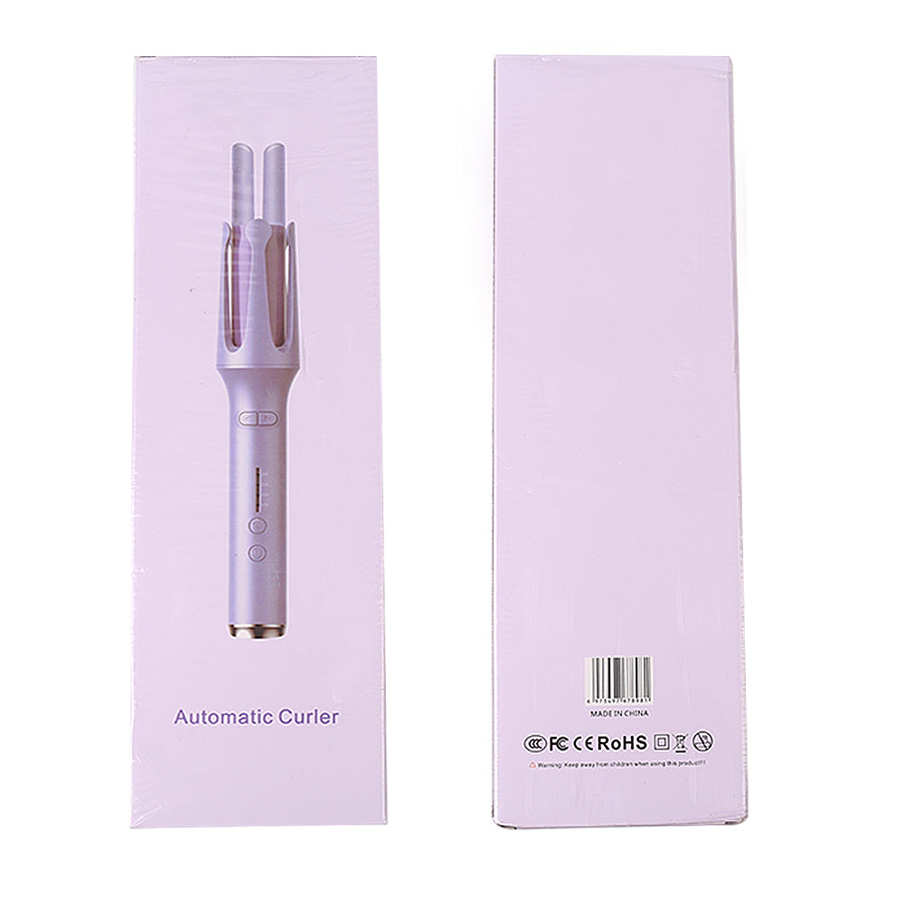 32mm Automatic Hair Curlers Curling Tongs 360 Degree Rotating Curling Wand - Purple