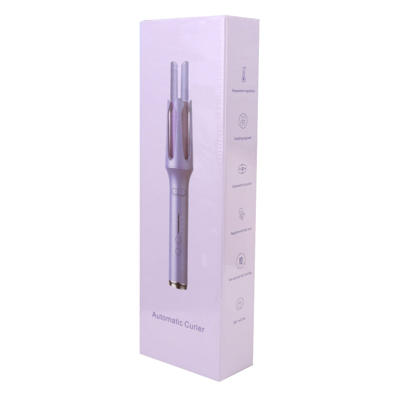 32mm Automatic Hair Curlers Curling Tongs 360 Degree Rotating Curling Wand - Purple
