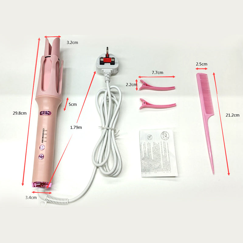 32mm Automatic Hair Curlers Curling Tongs 360 Degree Rotating Curling Wand - Purple