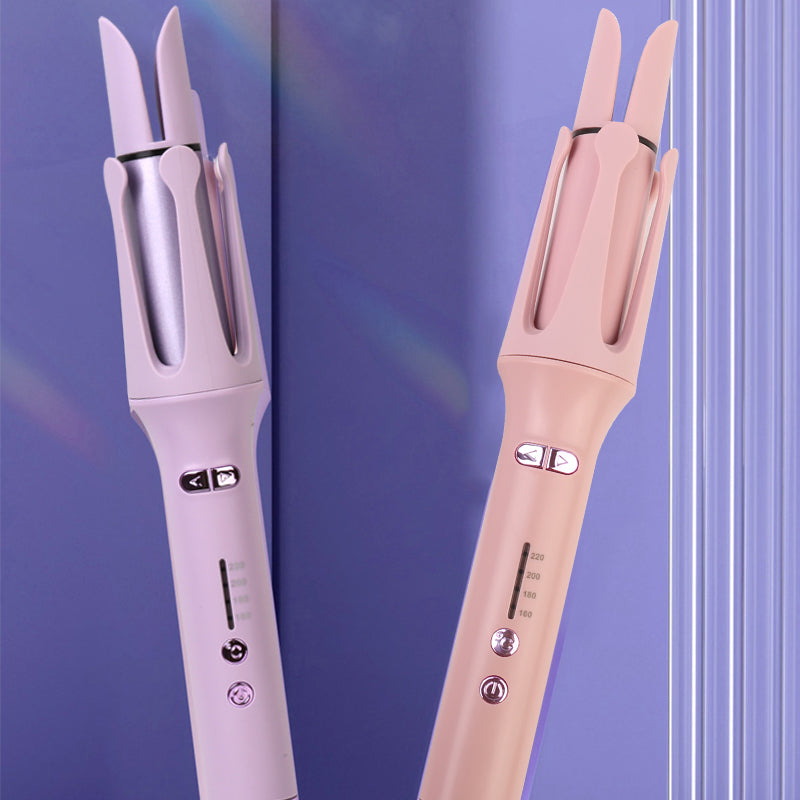 32mm Automatic Hair Curlers Curling Tongs 360 Degree Rotating Curling Wand - Purple