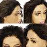 Sapphirewigs Curly Lace Front Wig Dark Brown Curly Synthetic Wigs for Women 13x3, Heat Resistant Wig, 26inch