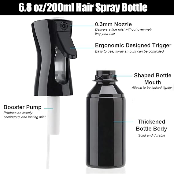 LePinko Empty Hair Spray Bottle, Continuous