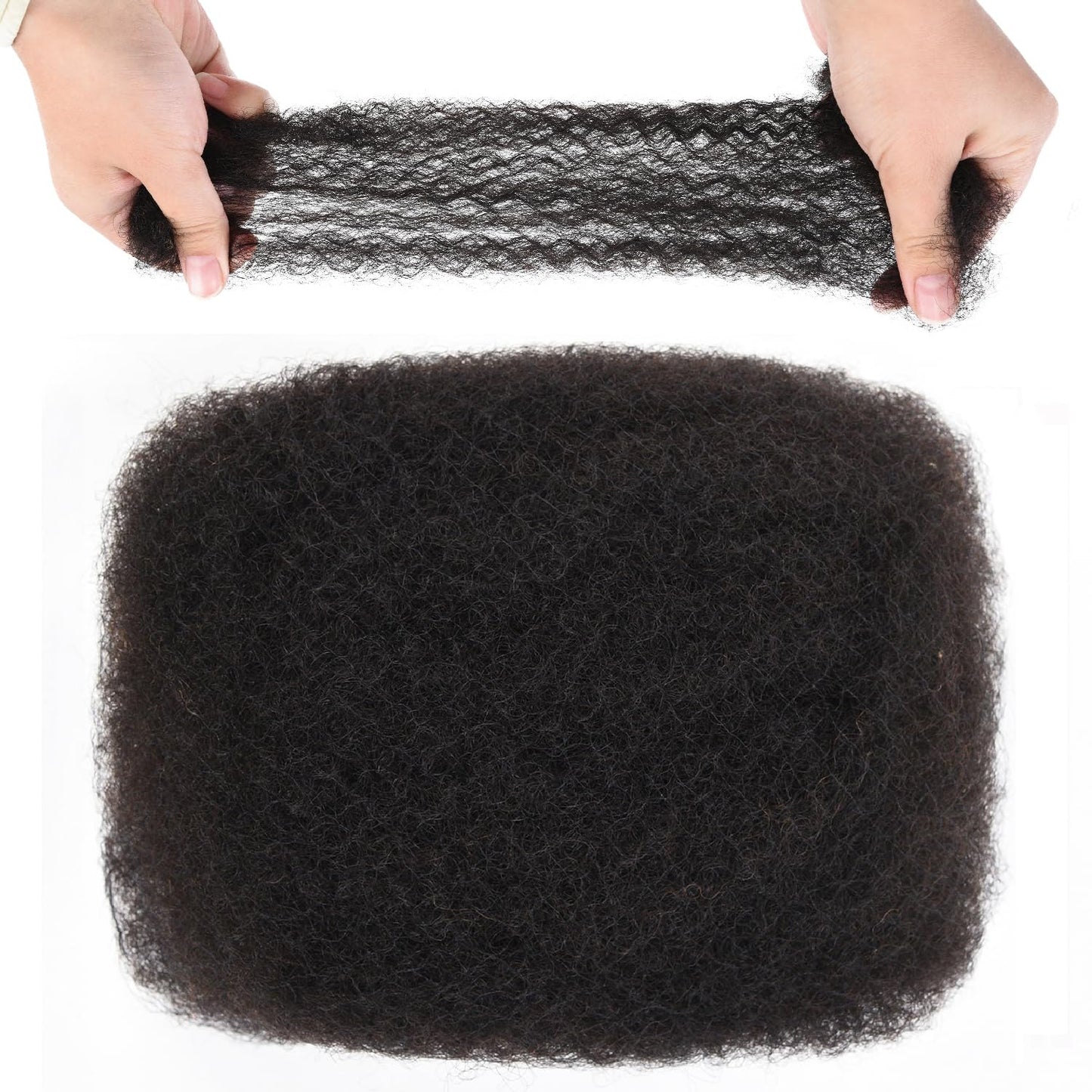 Originea Afro Kinkys Bulk Human Hair for Dreadlocks and Twist Braiding 1 Pack 100% Human Hair Soft Afro Kinky Curly Hair Bulk for Dreads Natural Black Color (10 Inch) (1 bundle of 35g)