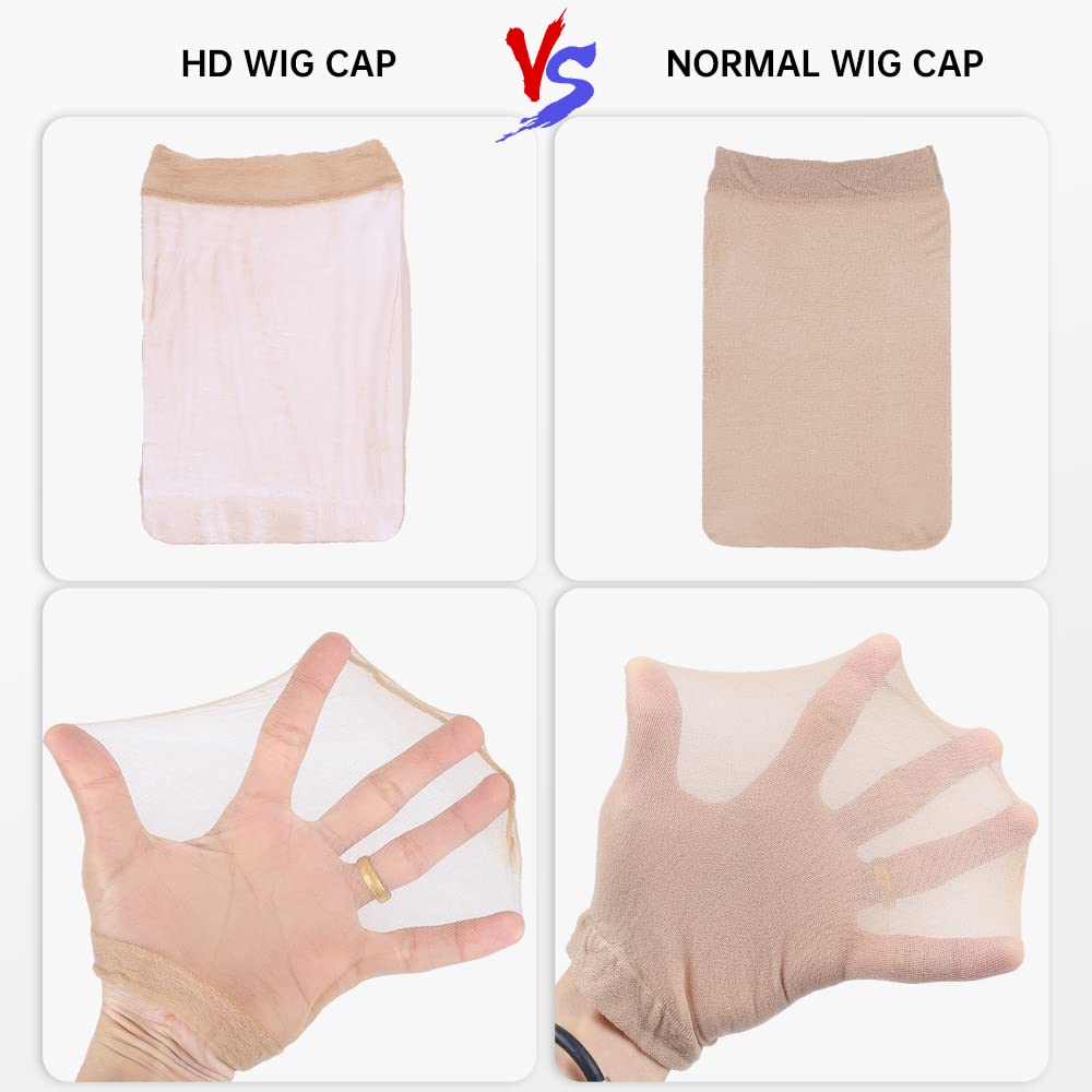 12Pcs HD Wig Cap for Lace Front Wig, Stretchy Wig Caps for Women, Invisible Wig Caps to Hold Wig in Place, Bald Cap for Wig, Thin and Transparent