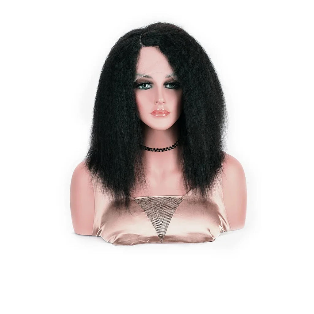 10in Blissource Human Hair Wig Short Kinky Straight Wigs Natural Colour