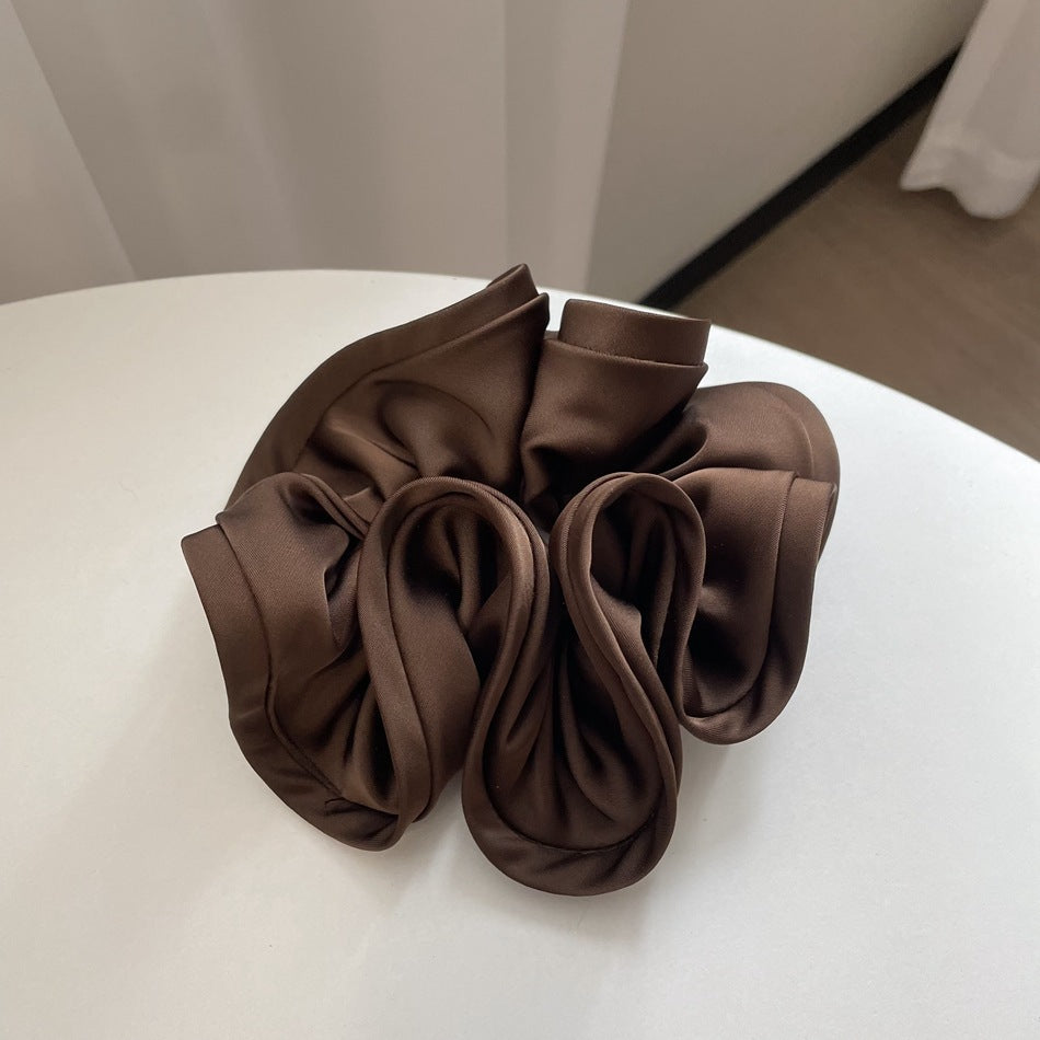 French Retro Wooden Ear Satin Large Intestine Hair Ring For Women