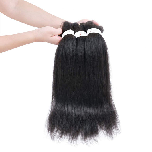 20 inches EZ Pre Stretched Braiding Hair Extensions Professional Braids Hair Easy Braids Hair Soft Yaki Texture Box Crochet Braids Hot Water Setting 3 Packs/Lot Dark Brown