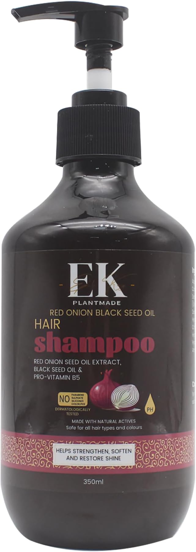 EK Plantmade Red Onion & Black Seed Shampoo -  350ml, Sulphate & Paraben free