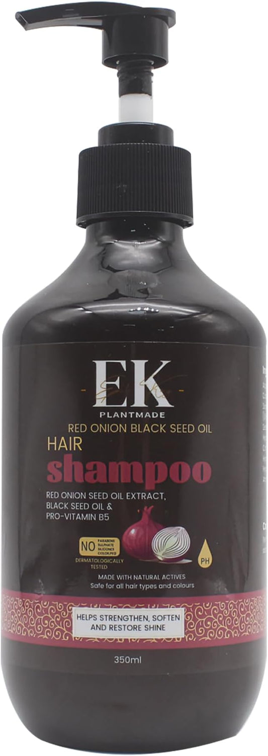 EK Plantmade Red Onion & Black Seed Shampoo -  350ml, Sulphate & Paraben free
