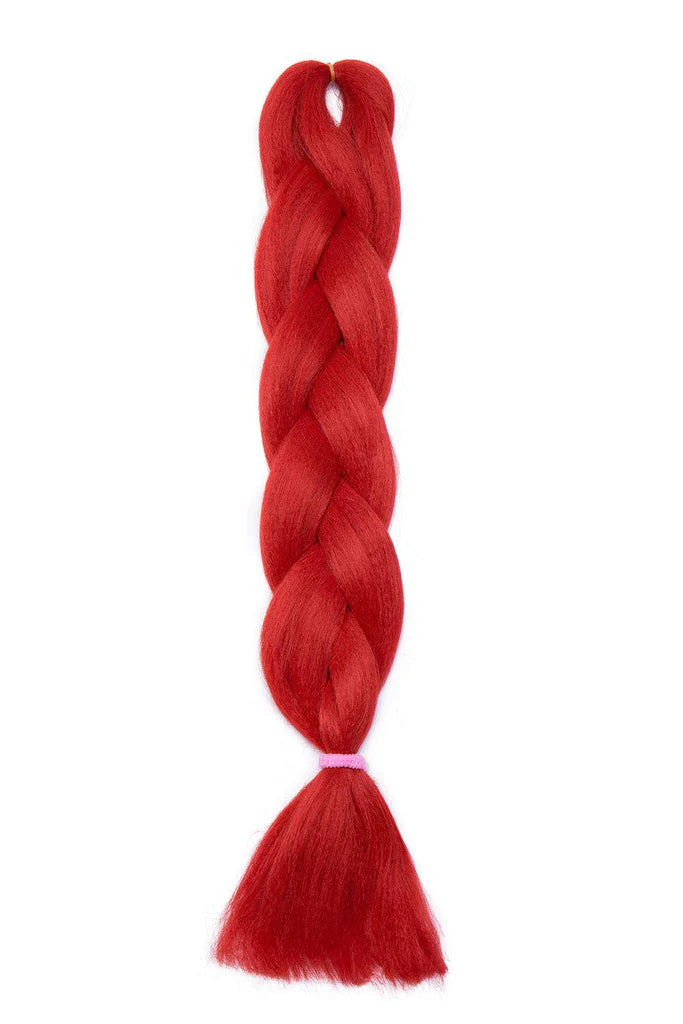 Two Tones Women 24inch Jumbo Braids Hair Afro Crochet Twist Braiding Bulk Hair Style 1 Bundle/100g Fiber Hair Extensions - Red