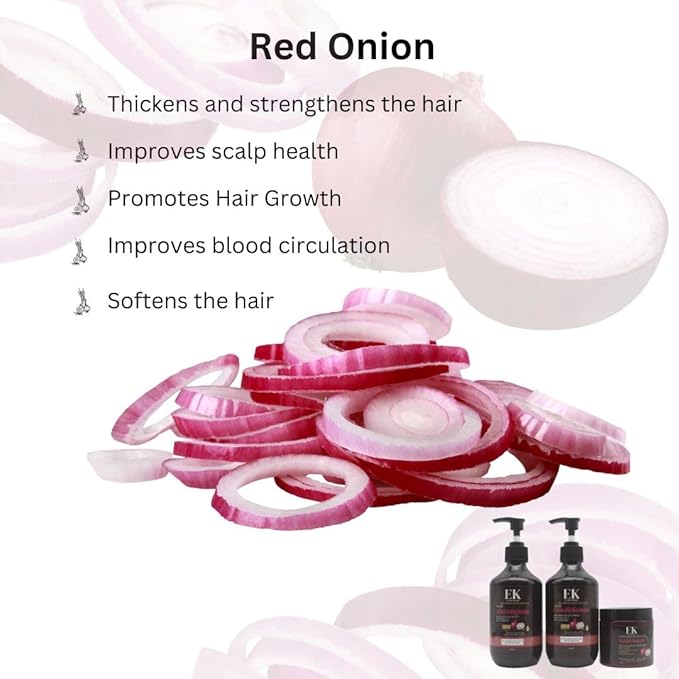 EK Plantmade Red Onion & Black Seed Shampoo -  350ml, Sulphate & Paraben free