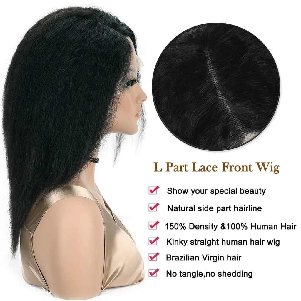 10in Blissource Human Hair Wig Short Kinky Straight Wigs Natural Colour