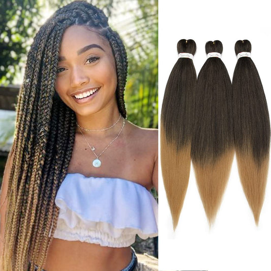 26" Professional EZ Pre-stretched Braiding Hair Extensions Itch Free Hot Water Setting Perm Yaki Synthetic Hair for Twist Braids Sandy Blonde