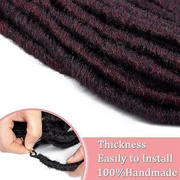 16" Goddess Crochet Braiding Hair Extensions Hairpieces with Wavy Curly Ends Faux Locs Hair Braids Crochet Locs for Women 16" 6 Bundles - Black mix Light Auburn