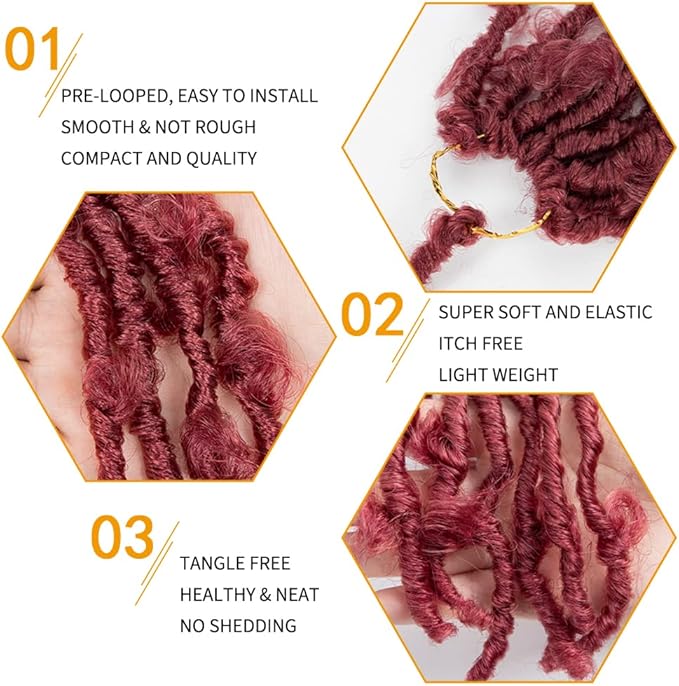 24 Inch Butterfly Locs Crochet Hair 6 Packs Long Faux Locs Crochet Braids Pre looped Distressed Butterfly Soft Locs Crochet Dreadlocks Synthetic Hair Extensions (24 Inch,BUG)