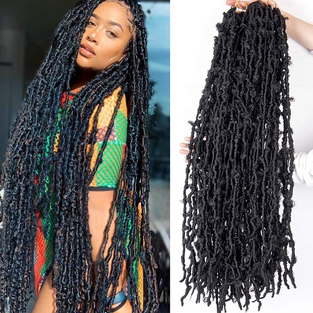 36 Inch Butterfly Locs Crochet Hair 3 Packs Long Faux Locs Crochet Braids Pre looped Distressed Butterfly Soft Locs Crochet Dreadlocks Synthetic Hair Extensions