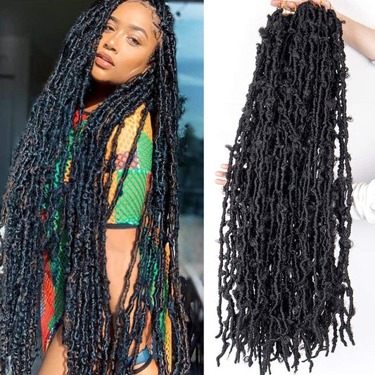 36 Inch Butterfly Locs Crochet Hair 3 Packs Long Faux Locs Crochet Braids Pre looped Distressed Butterfly Soft Locs Crochet Dreadlocks Synthetic Hair Extensions