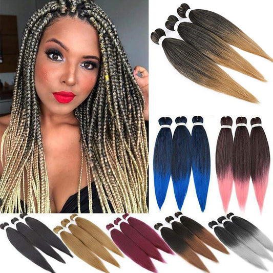 20Inch 3Pack/Lot Pre Stretched Braiding Hair Extensions Hot Water Setting Yaki Braiding Hair Twist Braid Synthetic Hairpiece