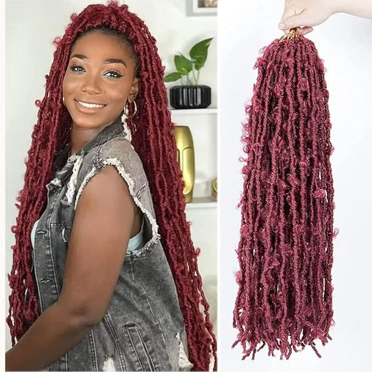 24 Inch Butterfly Locs Crochet Hair 6 Packs Long Faux Locs Crochet Braids Pre looped Distressed Butterfly Soft Locs Crochet Dreadlocks Synthetic Hair Extensions (24 Inch,BUG)