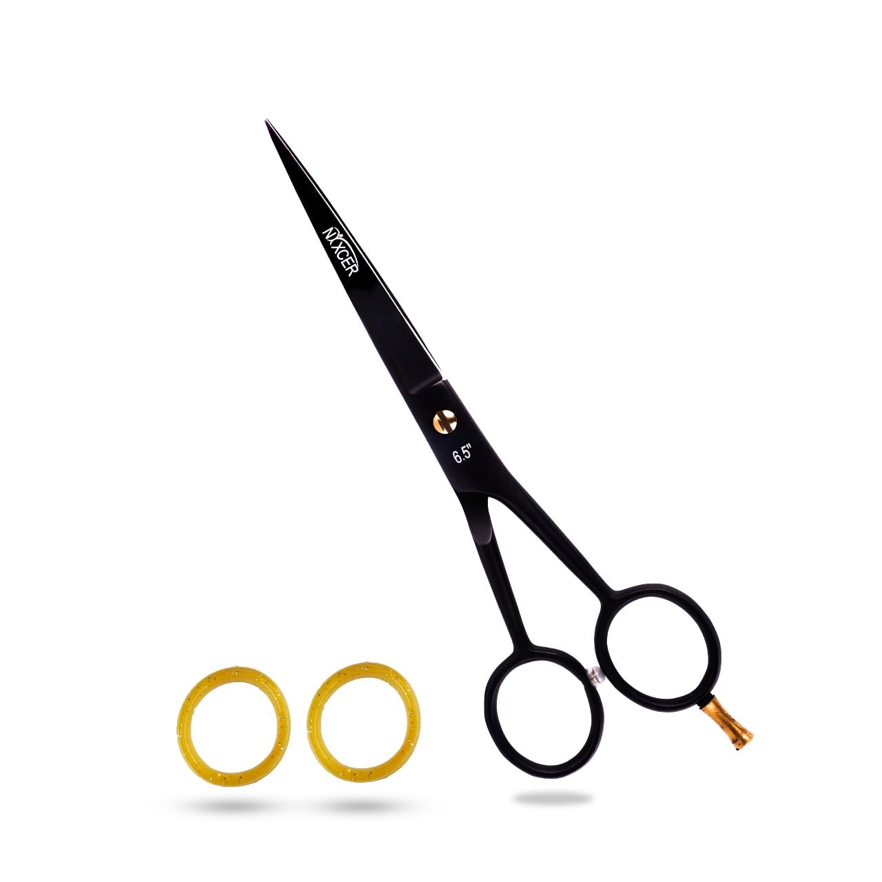 Nixcer Professional Super Cut Hairdressing Scissor for Saloon & Home- High Carbon Stainless Steel with Pointed Tip for Precision Cutting (Black, 6.5")