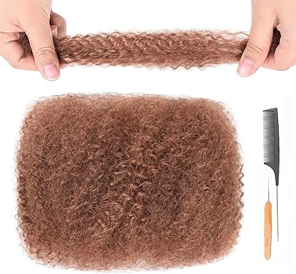 Originea 2 Packs Afro Kinkys Bulk Human Hair for Dreadlocks and Twist Braiding 100g 100% Human Hair Soft Afro Kinky Curly Hair Bulk for Dreads (8 Inch #30)