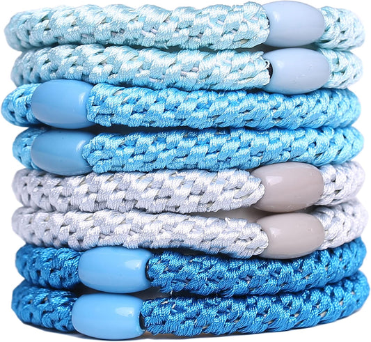 8 Pieces Girls Hair Bobbles Pack of 8 Multicoloured Elastic Bands Hair Bands Elastic Hair Bands