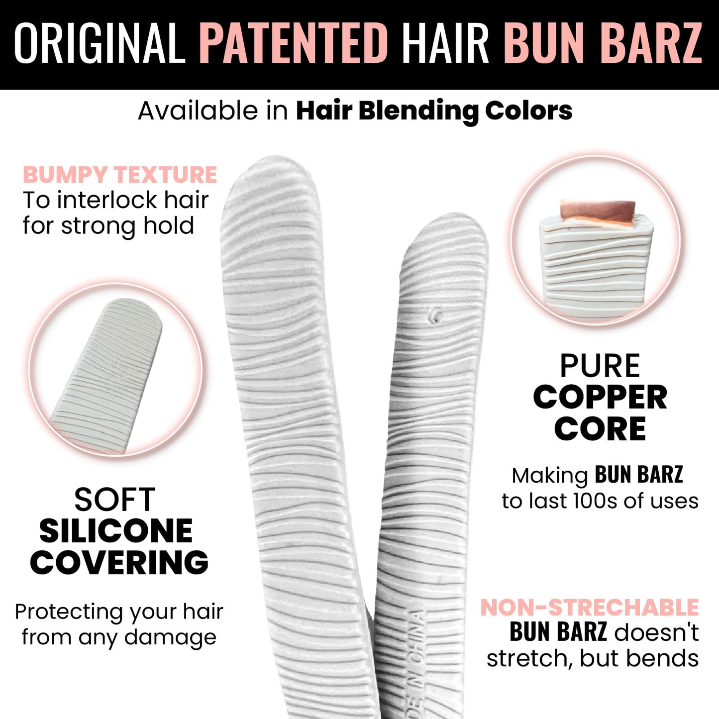 PONY-O Ponytail Holder BUN BARZ – 2 Pack Original Patented No Damage Donut Hair Bun Maker – Hair Bun Alternative Pony Tail Accessory for Easy Hair Styling, Ballet Buns – Black and Brown