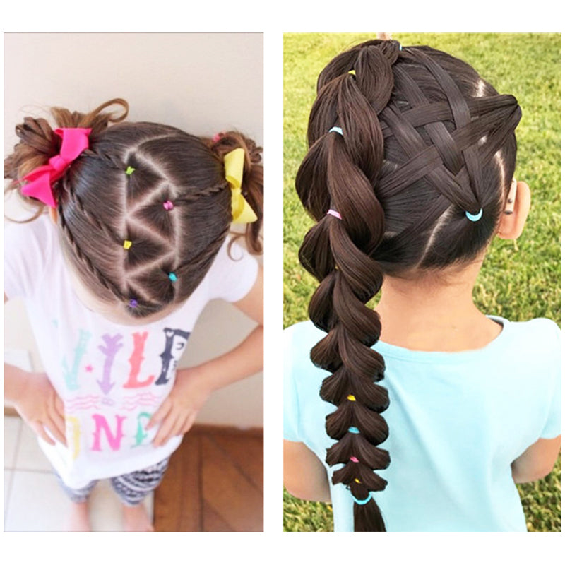 1000Pcs/Bag Disposable Elastics Hair Bands Girls TPU Rubber Ponytail Holder Band - Colour 4