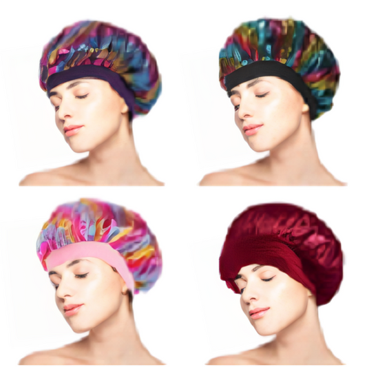 Night Sleep Cap Bonnet, Silk Hair Wrap for Sleeping, Purple