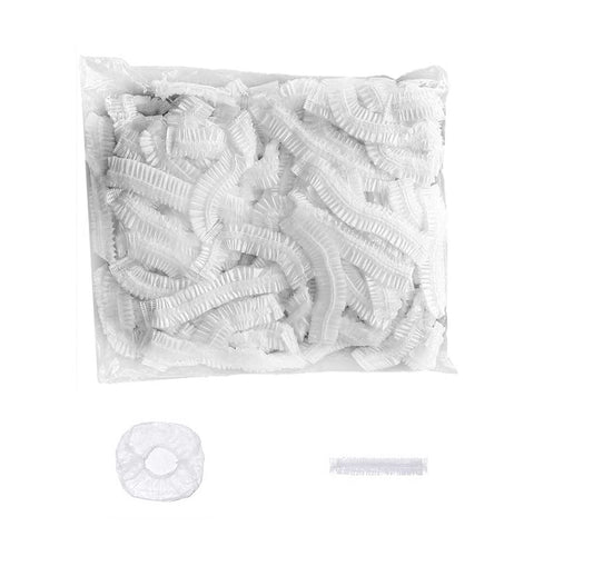 Thickened disposable shower caps,100 pieces plastic shower cap dustproof and waterproof thickened shower cap, hotel, hair salon oil cap, plastic wrap cover, enlarged strip shower cap