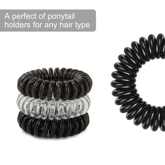 Hair Elastics, Spiral Hair Bands for Women and Girls Multicolor Spiral Series Plastic Hair Elastics,12pcs