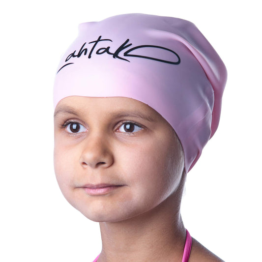 Swim Caps Kids Long Hair - Swimming Cap for Girls Boys Kids Teens with Long Curly Hair Braids Dreadlocks - 100% Silicone Hypoallergenic Waterproof Swim Hat