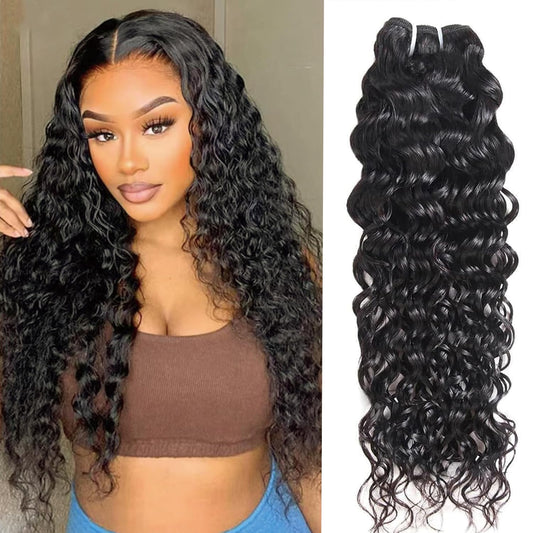 ONETIDE Straight Human Hair Bundle 24 Inch 100% Unprocessed Virgin Brazilian Hair Weaves Real Human Hair Straight Weft 1 Bundle Natural Black(24")